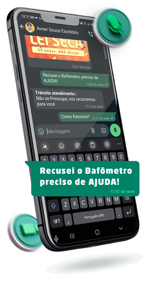 celular com atendimento de lei seca via whatsapp